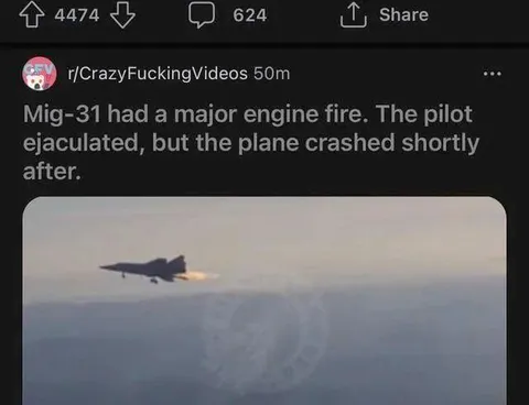 Mig-31 Engine Fire Crash