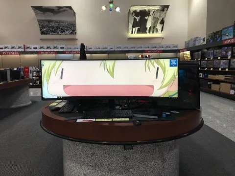 Anime Face on Giant Monitor