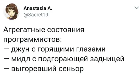 Агрегатные состояния программистов