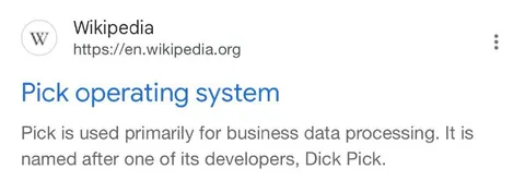 Pick Operating System Wikipedia Joke