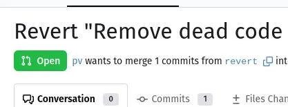 Revert Remove Dead Code