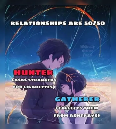 Relationships Are 50/50 Cigarette Meme