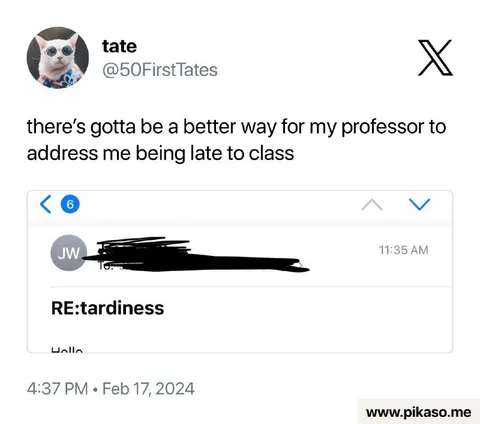 Professor's Late-Class Email