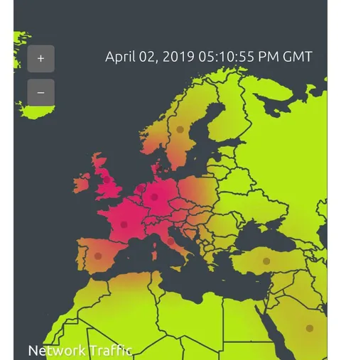 Europe Network Traffic Heatmap
