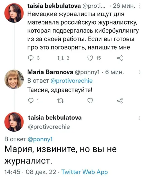 Мария, вы не журналист