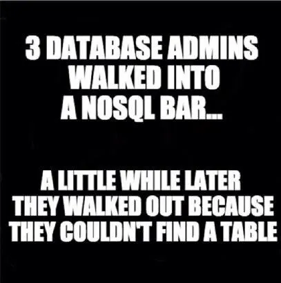 Database Admins NoSQL Bar Joke