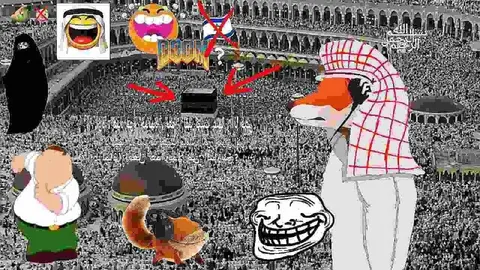Хаотичный коллаж с троллфейсом
