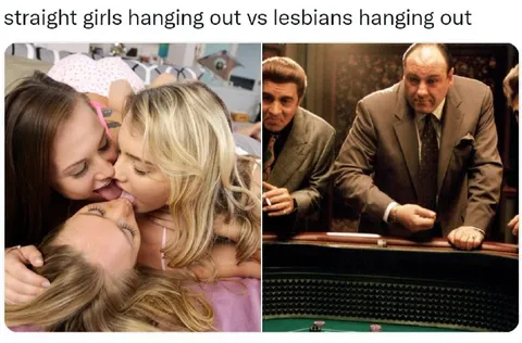 Straight Girls vs Lesbians Hanging Out