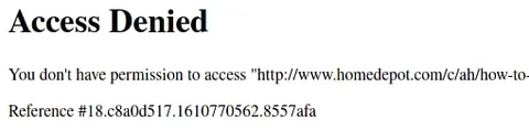 Home Depot Access Denied