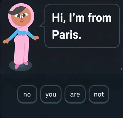 Hi, I'm from Paris
