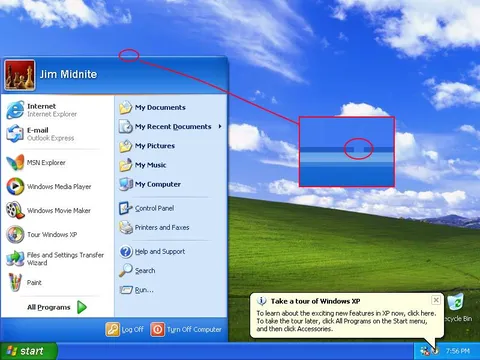 Two Missing Pixels in Windows XP