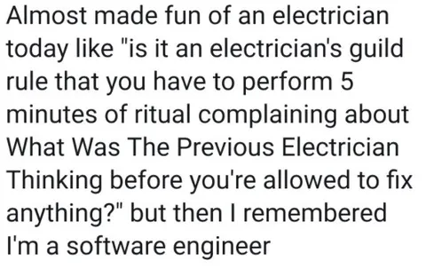 Software Engineer Electrician Joke