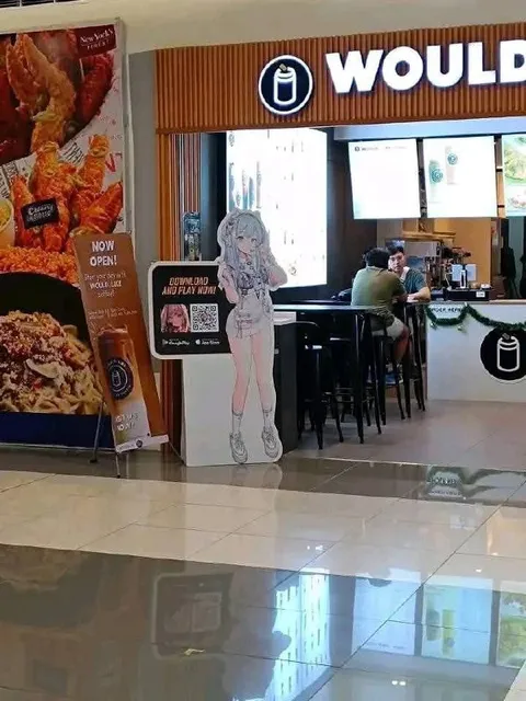 Anime Girl Outside WOULD Restaurant