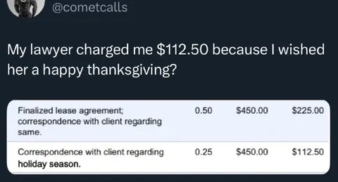 Lawyer Charges for Thanksgiving Wish