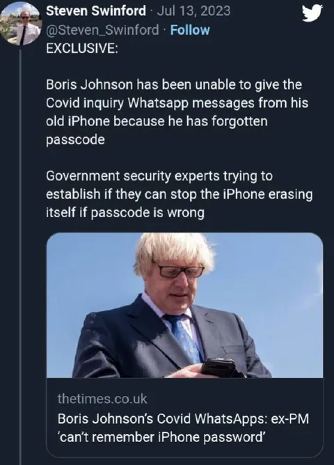 Boris Johnson Forgot His Passcode