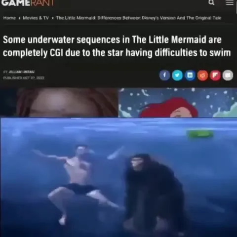 Chimp Struggles Underwater