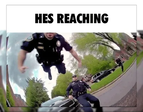 Hes Reaching Police Officer