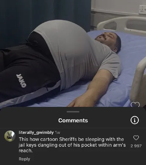 Cartoon Sheriff Sleeping on Jail Keys