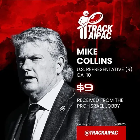 Mike Collins $9 AIPAC Donation