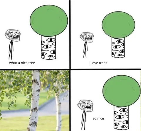Trollface Loves Trees