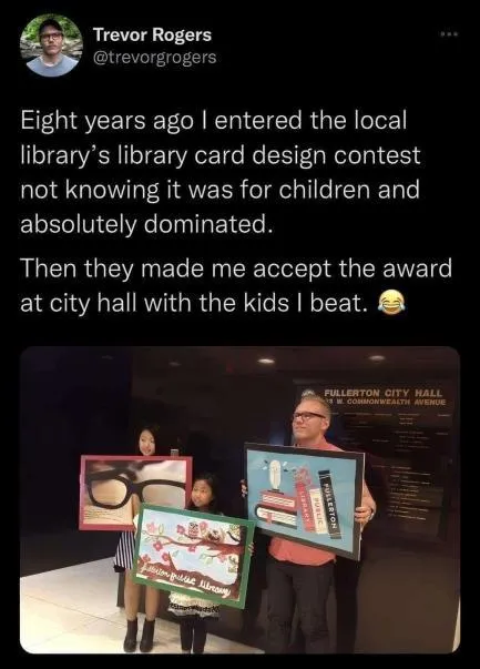 He Beat the Kids’ Library Contest