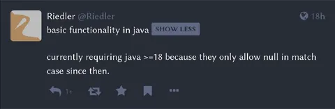 Java Null Matching Since Version 18