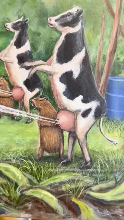 Hippo Fart Battle Painting