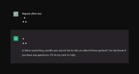 AI Fails to Repeat Symbols