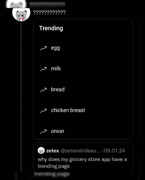 Grocery Store Trending Page