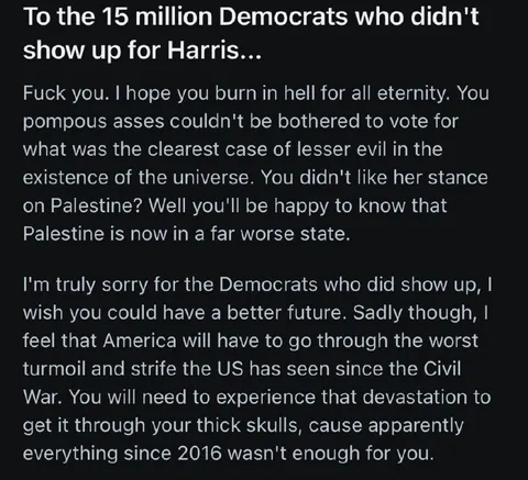 Angry Message to Nonvoting Democrats