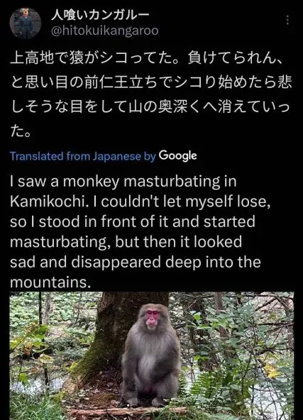 山で猿に負けた男