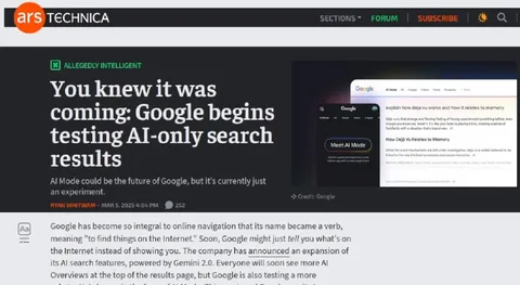 Google Tests AI-Only Search