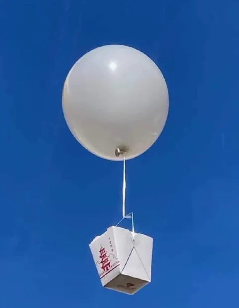 Воздушный шар с коробкой