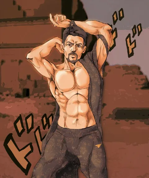 筋肉で圧倒する男
