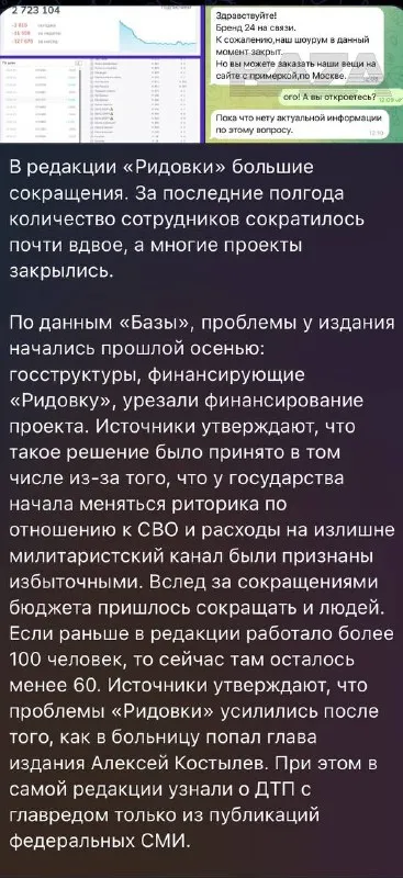 Сокращения в редакции «Ридовки»