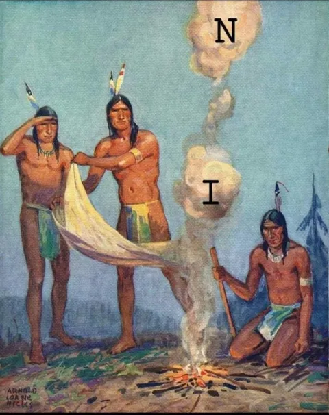 Native Americans Around a Fire