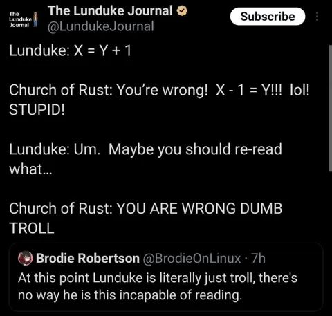 Lunduke Argues With Rust