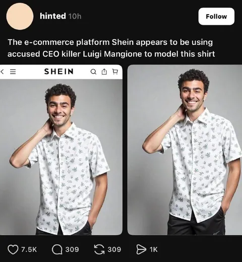 Shein Uses Luigi Mangione as Model