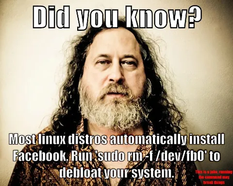 Linux Facebook Debloat Joke