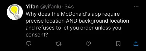 McDonald's App Location Privacy