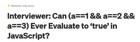JavaScript Strict Equality Interview Question