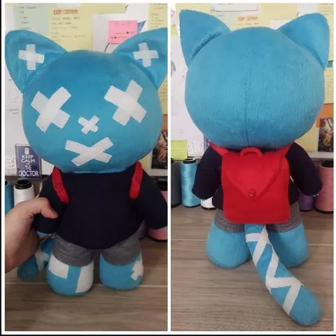 Bandaged Blue Cat Plush