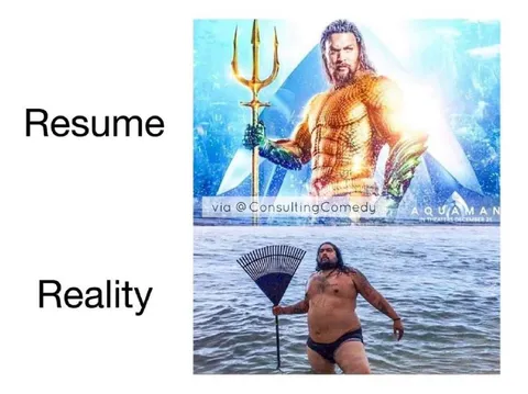 Aquaman Resume vs Reality