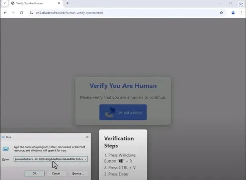 Fake Human Verification PowerShell Trap