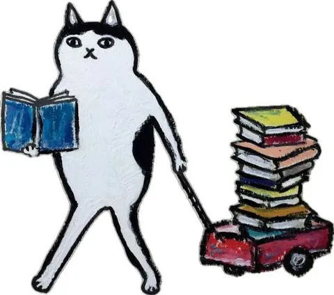 Кот тащит библиотеку