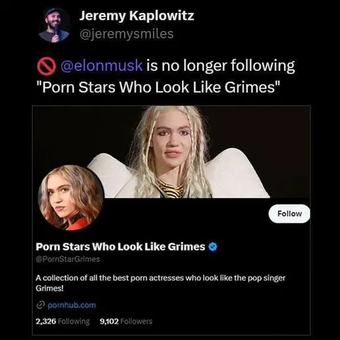 Elon Musk Unfollows Grimes Lookalike Account