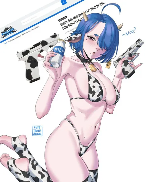 Cow Print Glock Anime Girl