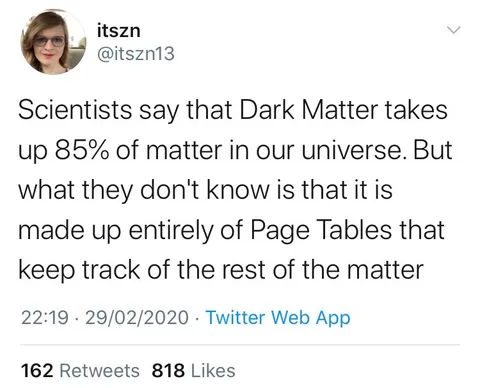 Dark Matter Page Tables