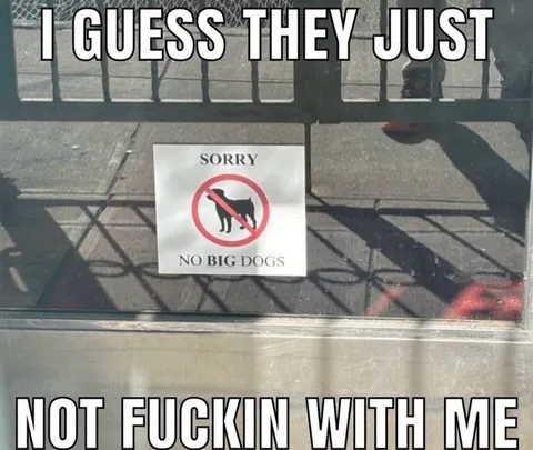 No Big Dogs Sign