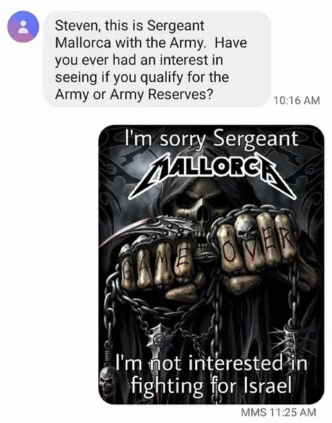 Not Interested in Fighting for Israel